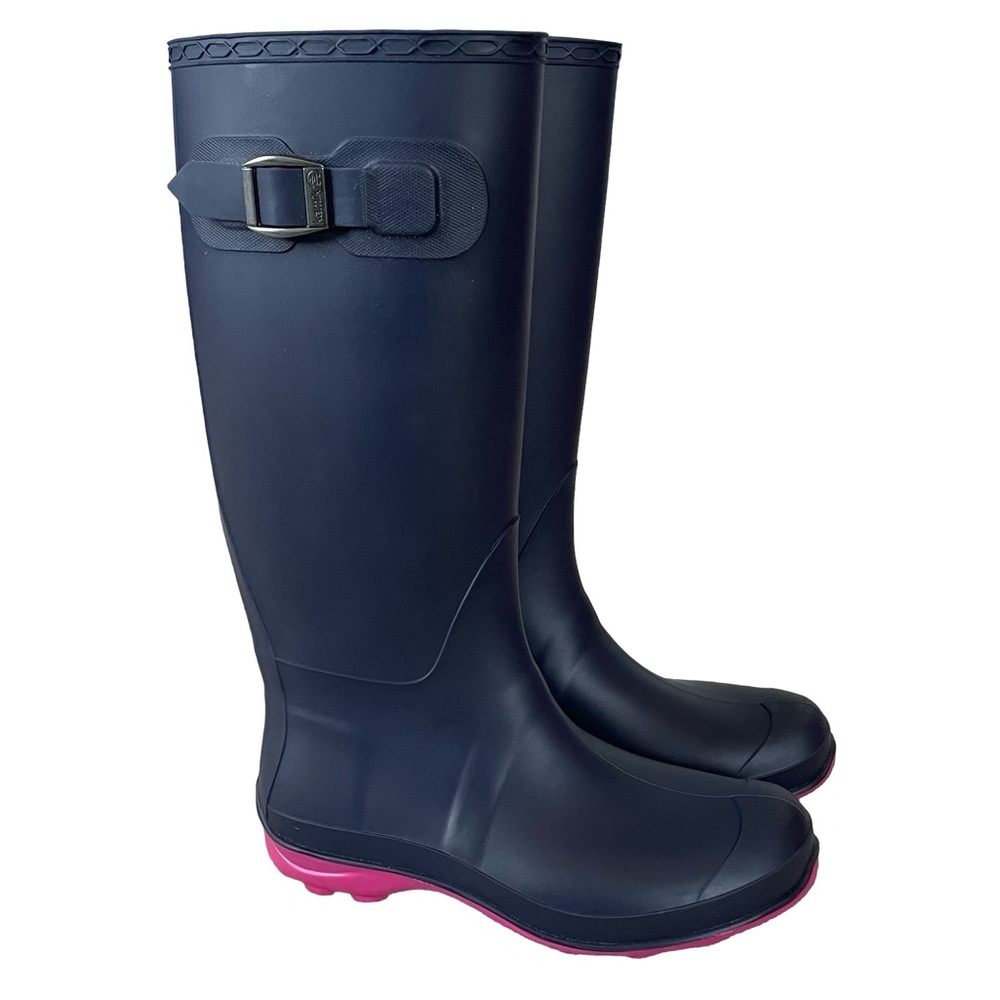 Kamik Olivia Rain Boots Wellies Navy & Pink Size 6